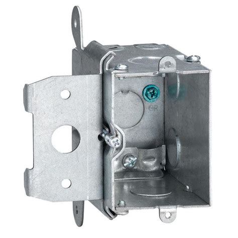 single gang metal box silver|1 gang steel outlet box.